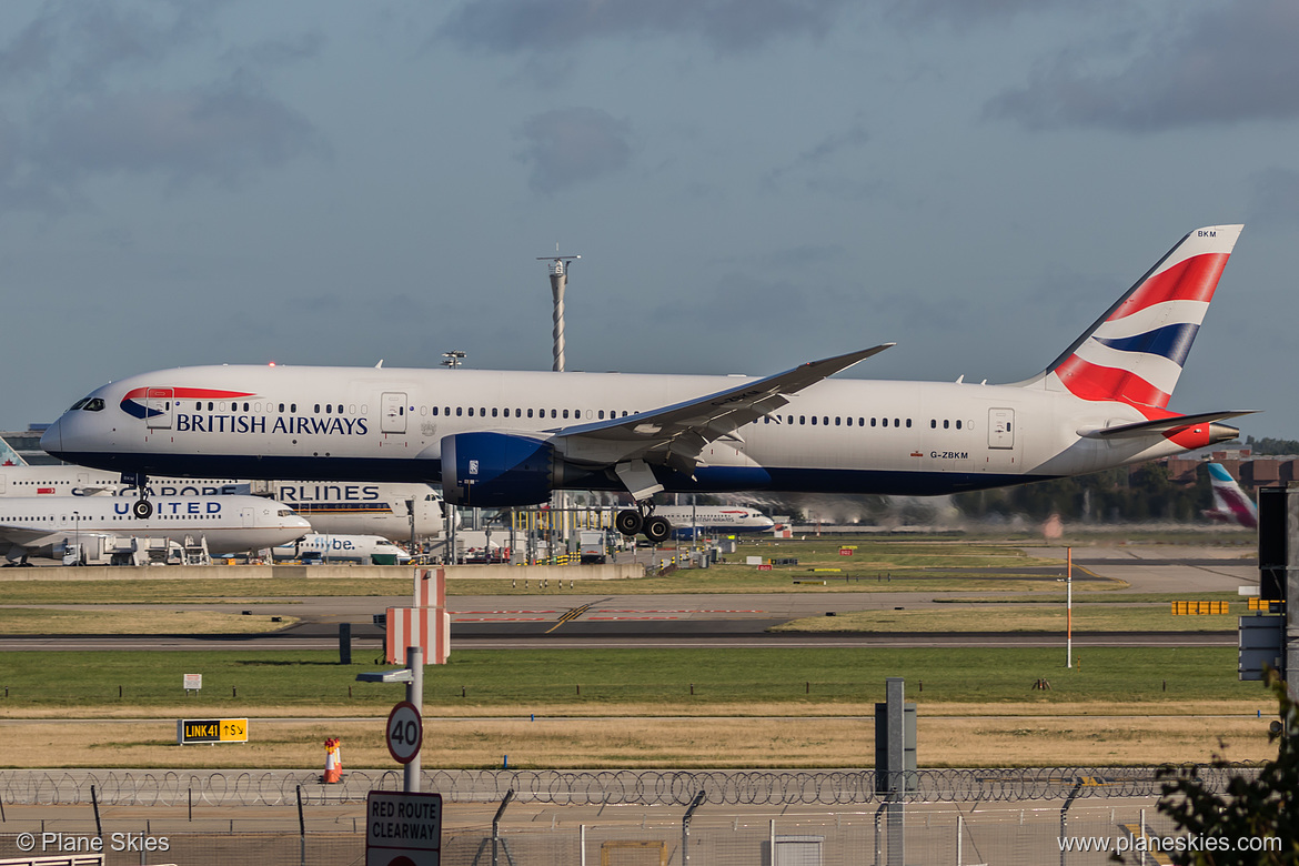 British Airways Boeing 787-9 G-ZBKM at London Heathrow Airport (EGLL/LHR) British Airways Boeing 787-9 G-ZBKM at London Heathrow Airport (EGLL/LHR)