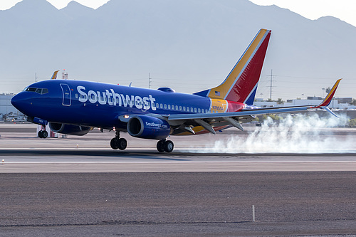 Southwest Airlines Boeing 737-700 N7855A at McCarran International Airport (KLAS/LAS) Southwest Airlines Boeing 737-700 N7855A at McCarran International Airport (KLAS/LAS)