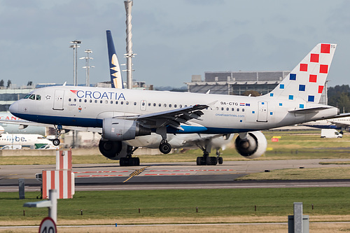 Croatia Airlines Airbus A319-100 9A-CTG at London Heathrow Airport (EGLL/LHR) Croatia Airlines Airbus A319-100 9A-CTG at London Heathrow Airport (EGLL/LHR)