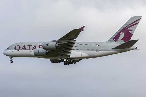 Qatar Airways Airbus A380-800 A7-APB at London Heathrow Airport (EGLL/LHR) Qatar Airways Airbus A380-800 A7-APB at London Heathrow Airport (EGLL/LHR)