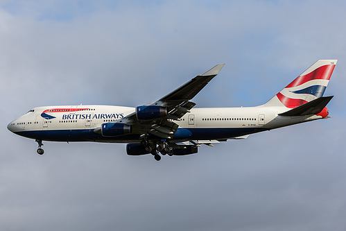 British Airways Boeing 747-400 G-BYGE at London Heathrow Airport (EGLL/LHR) British Airways Boeing 747-400 G-BYGE at London Heathrow Airport (EGLL/LHR)