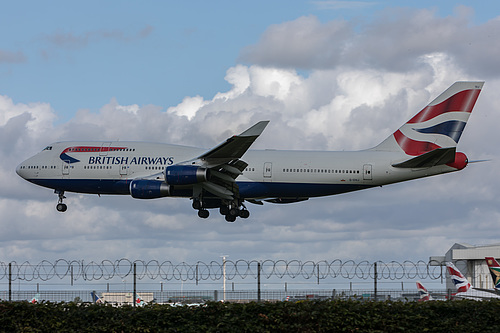 British Airways Boeing 747-400 G-CIVJ at London Heathrow Airport (EGLL/LHR) British Airways Boeing 747-400 G-CIVJ at London Heathrow Airport (EGLL/LHR)
