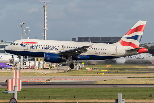 British Airways Airbus A319-100 G-EUOB at London Heathrow Airport (EGLL/LHR) British Airways Airbus A319-100 G-EUOB at London Heathrow Airport (EGLL/LHR)