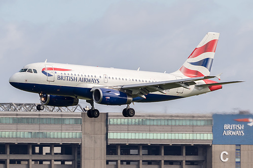 British Airways Airbus A319-100 G-EUOC at London Heathrow Airport (EGLL/LHR) British Airways Airbus A319-100 G-EUOC at London Heathrow Airport (EGLL/LHR)
