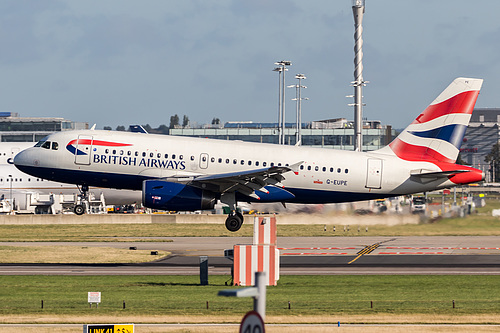 British Airways Airbus A319-100 G-EUPE at London Heathrow Airport (EGLL/LHR) British Airways Airbus A319-100 G-EUPE at London Heathrow Airport (EGLL/LHR)