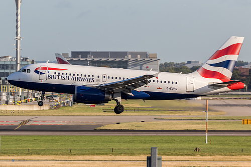 British Airways Airbus A319-100 G-EUPG at London Heathrow Airport (EGLL/LHR) British Airways Airbus A319-100 G-EUPG at London Heathrow Airport (EGLL/LHR)