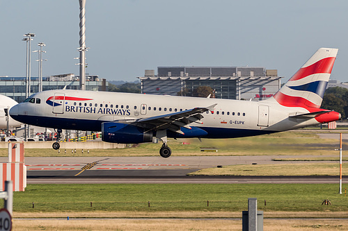 British Airways Airbus A319-100 G-EUPK at London Heathrow Airport (EGLL/LHR) British Airways Airbus A319-100 G-EUPK at London Heathrow Airport (EGLL/LHR)