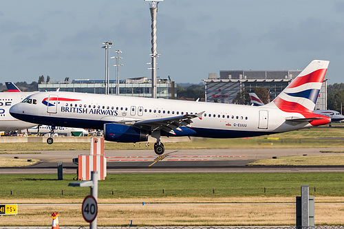 British Airways Airbus A320-200 G-EUUU at London Heathrow Airport (EGLL/LHR) British Airways Airbus A320-200 G-EUUU at London Heathrow Airport (EGLL/LHR)