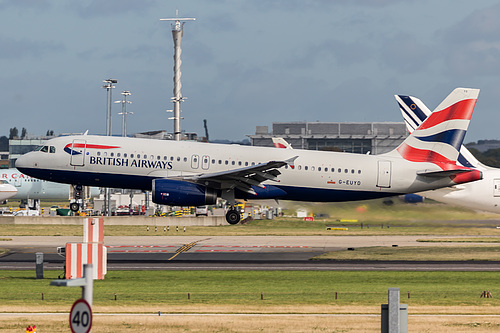 British Airways Airbus A320-200 G-EUYD at London Heathrow Airport (EGLL/LHR) British Airways Airbus A320-200 G-EUYD at London Heathrow Airport (EGLL/LHR)