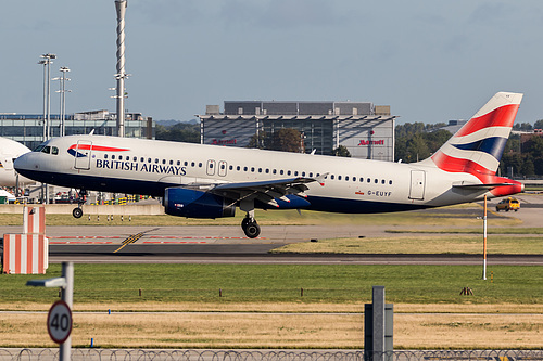 British Airways Airbus A320-200 G-EUYF at London Heathrow Airport (EGLL/LHR) British Airways Airbus A320-200 G-EUYF at London Heathrow Airport (EGLL/LHR)