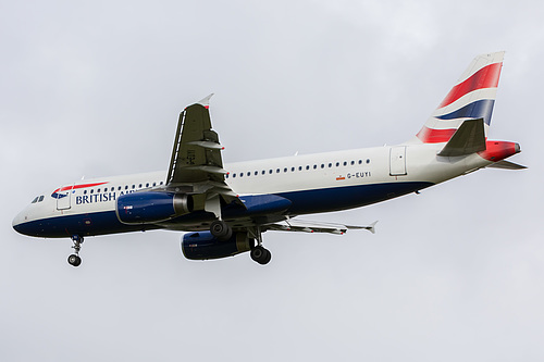 British Airways Airbus A320-200 G-EUYI at London Heathrow Airport (EGLL/LHR) British Airways Airbus A320-200 G-EUYI at London Heathrow Airport (EGLL/LHR)