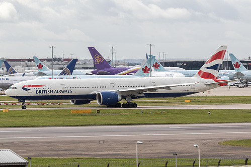 British Airways Boeing 777-300ER G-STBD at London Heathrow Airport (EGLL/LHR) British Airways Boeing 777-300ER G-STBD at London Heathrow Airport (EGLL/LHR)