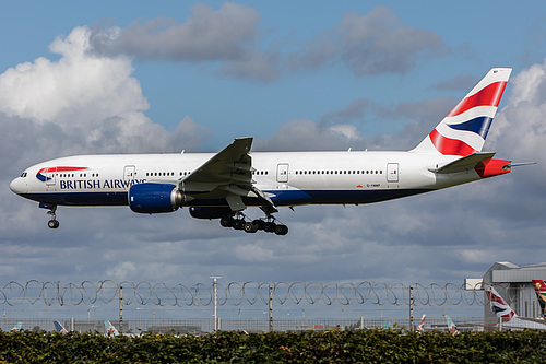 British Airways Boeing 777-200ER G-YMMP at London Heathrow Airport (EGLL/LHR) British Airways Boeing 777-200ER G-YMMP at London Heathrow Airport (EGLL/LHR)