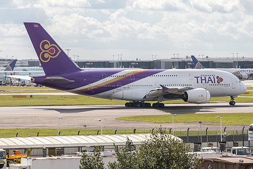 Thai Airways Airbus A380-800 HS-TUF at London Heathrow Airport (EGLL/LHR) Thai Airways Airbus A380-800 HS-TUF at London Heathrow Airport (EGLL/LHR)