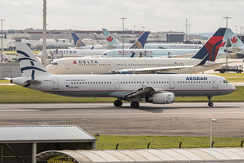 Aegean Airlines Airbus A321-200 SX-DVZ at London Heathrow Airport (EGLL/LHR) Aegean Airlines Airbus A321-200 SX-DVZ at London Heathrow Airport (EGLL/LHR)