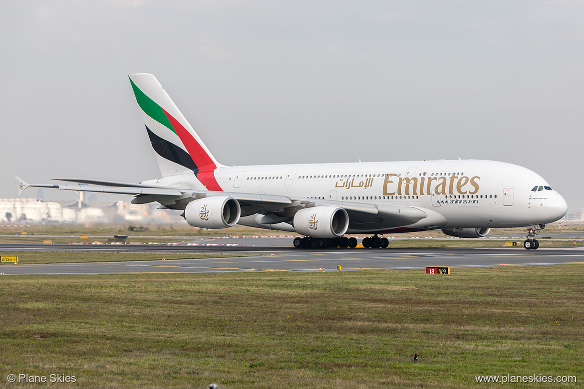 Emirates Airbus A380-800 A6-EOJ at Frankfurt am Main International Airport (EDDF/FRA) Emirates Airbus A380-800 A6-EOJ at Frankfurt am Main International Airport (EDDF/FRA)