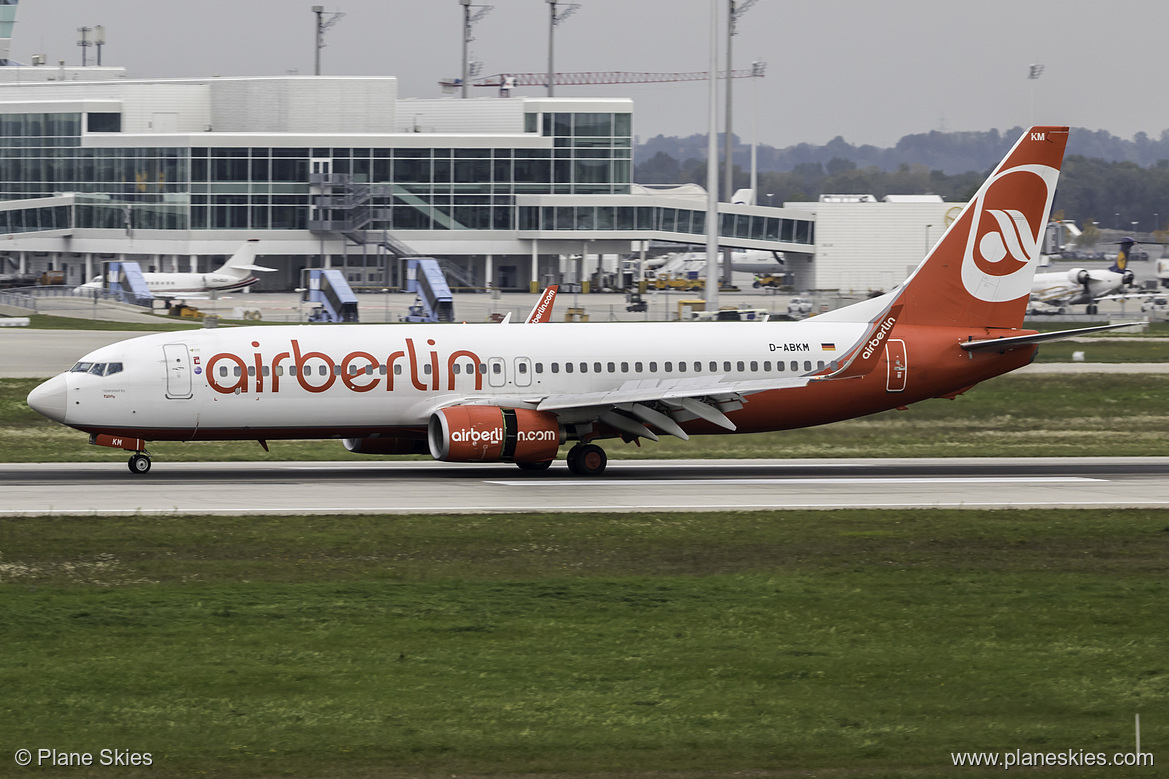 Air Berlin Boeing 737-800 D-ABKM at Munich International Airport (EDDM/MUC) Air Berlin Boeing 737-800 D-ABKM at Munich International Airport (EDDM/MUC)