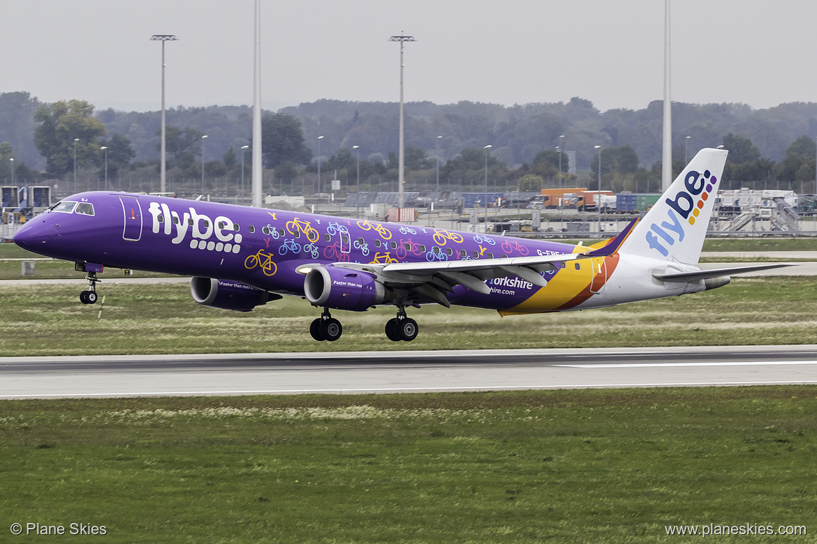 Flybe Embraer ERJ-195 G-FBEJ at Munich International Airport (EDDM/MUC)