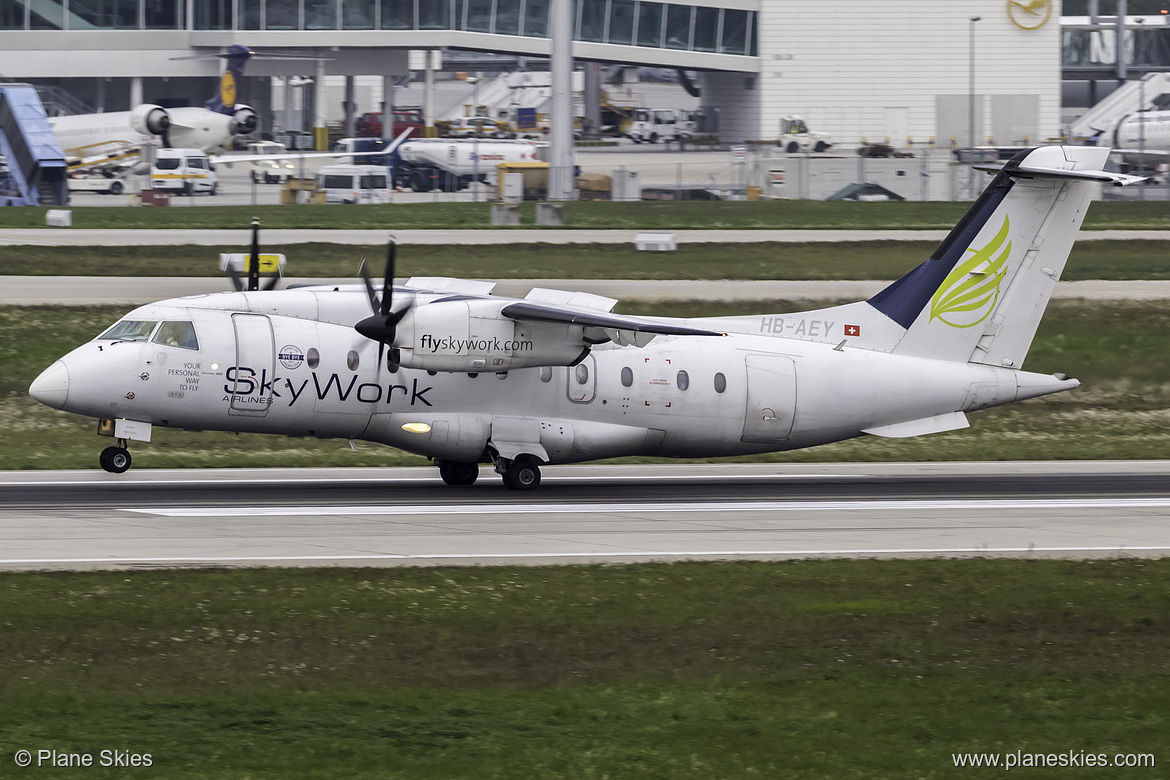 SkyWork Airlines Dornier / Fairchild-Dornier Do-328 HB-AEY at Munich International Airport (EDDM/MUC) SkyWork Airlines Dornier / Fairchild-Dornier Do-328 HB-AEY at Munich International Airport (EDDM/MUC)