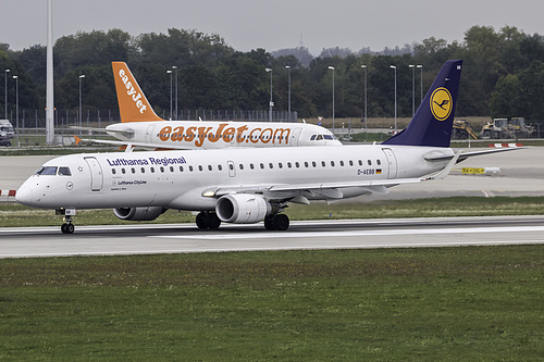 Lufthansa CityLine Embraer ERJ-195 D-AEBB at Munich International Airport (EDDM/MUC)