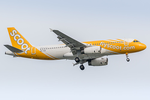 Scoot Airbus A320-200 9V-TAZ at Singapore Changi Airport (WSSS/SIN)