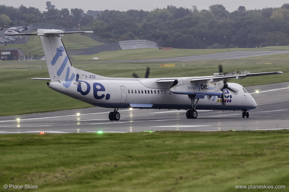 Flybe DHC Dash-8-400 G-JECR at Birmingham International Airport (EGBB/BHX)