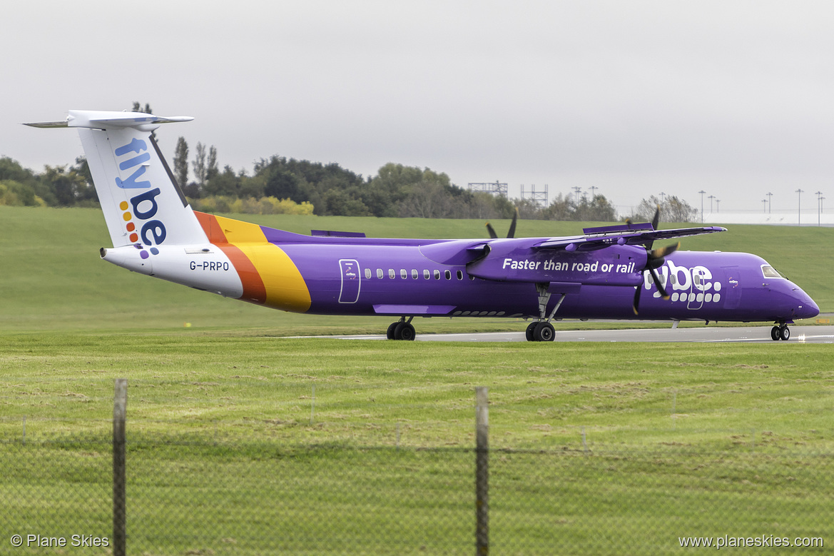 Flybe DHC Dash-8-400 G-PRPO at Birmingham International Airport (EGBB/BHX)