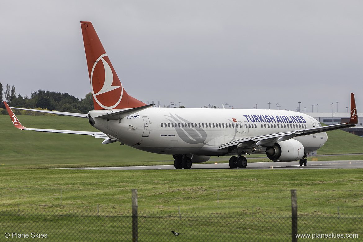 Turkish Airlines Boeing 737-800 TC-JHV at Birmingham International Airport (EGBB/BHX) Turkish Airlines Boeing 737-800 TC-JHV at Birmingham International Airport (EGBB/BHX)