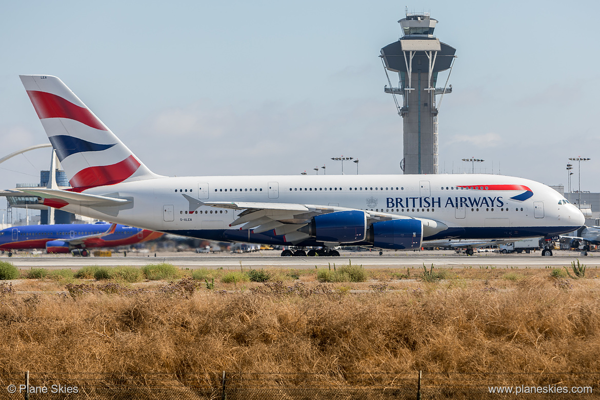British Airways Airbus A380-800 G-XLEA at Los Angeles International Airport (KLAX/LAX)