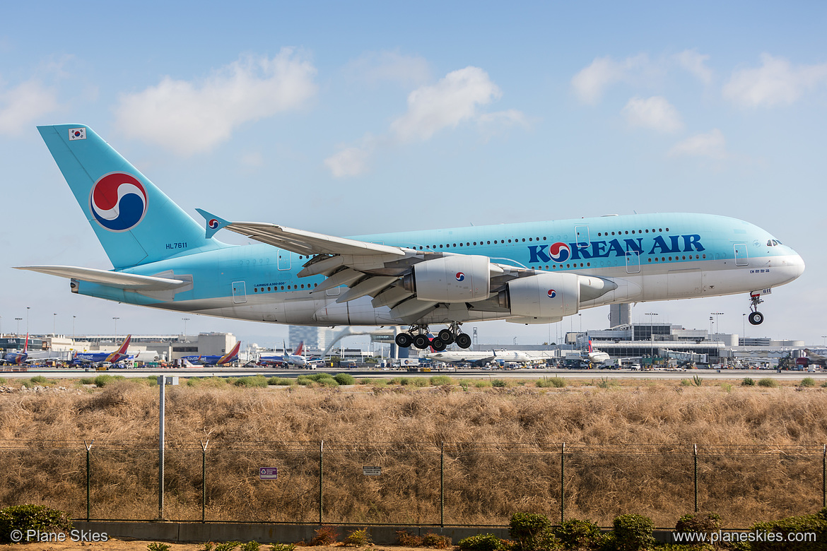 Korean Air Airbus A380-800 HL7611 at Los Angeles International Airport (KLAX/LAX) Korean Air Airbus A380-800 HL7611 at Los Angeles International Airport (KLAX/LAX)