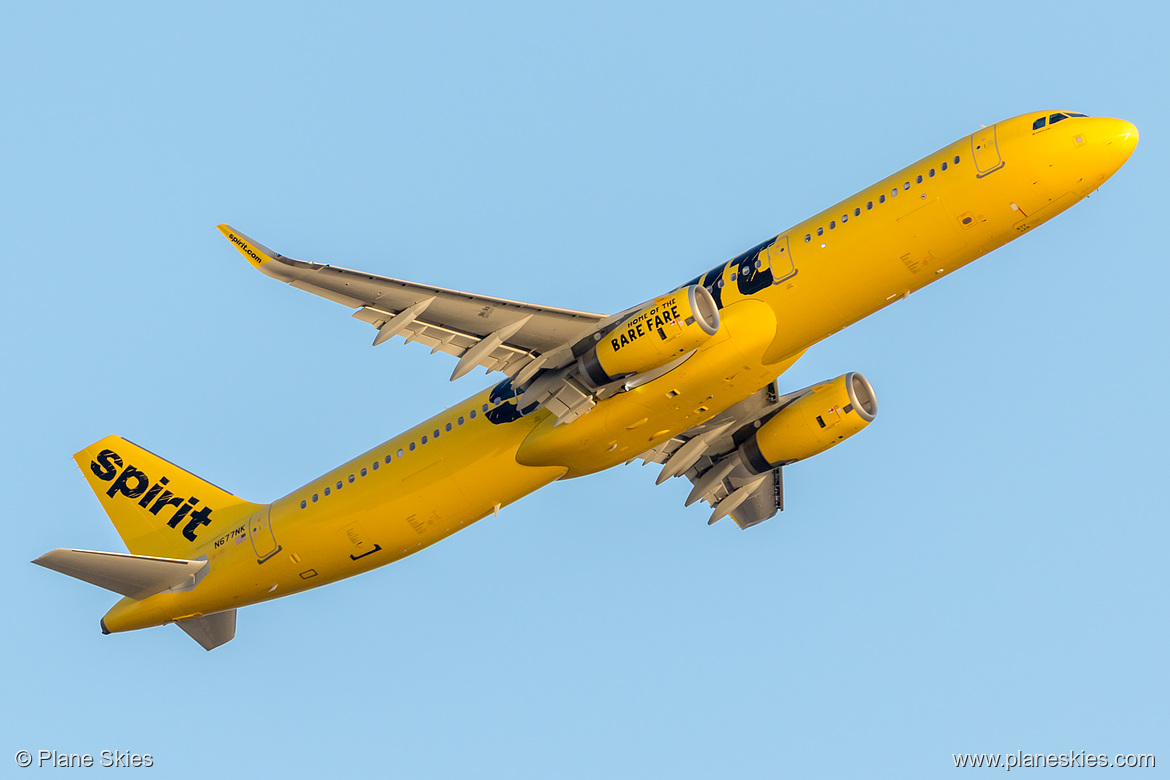 Spirit Airlines Airbus A321-200 N677NK at Los Angeles International Airport (KLAX/LAX)