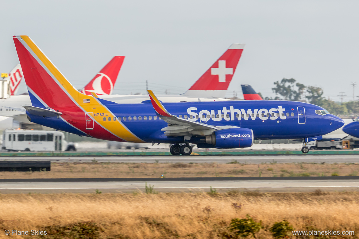 Southwest Airlines Boeing 737-700 N7821L at Los Angeles International Airport (KLAX/LAX) Southwest Airlines Boeing 737-700 N7821L at Los Angeles International Airport (KLAX/LAX)
