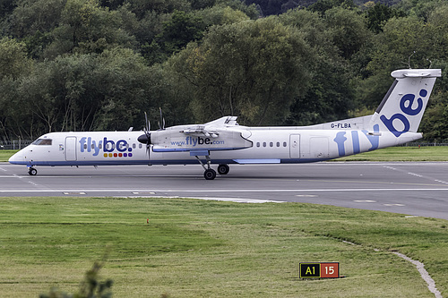 Flybe DHC Dash-8-400 G-FLBA at Birmingham International Airport (EGBB/BHX) Flybe DHC Dash-8-400 G-FLBA at Birmingham International Airport (EGBB/BHX)