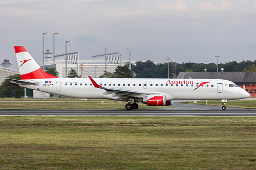 Austrian Airlines Embraer ERJ-195 OE-LWK at Frankfurt am Main International Airport (EDDF/FRA) Austrian Airlines Embraer ERJ-195 OE-LWK at Frankfurt am Main International Airport (EDDF/FRA)