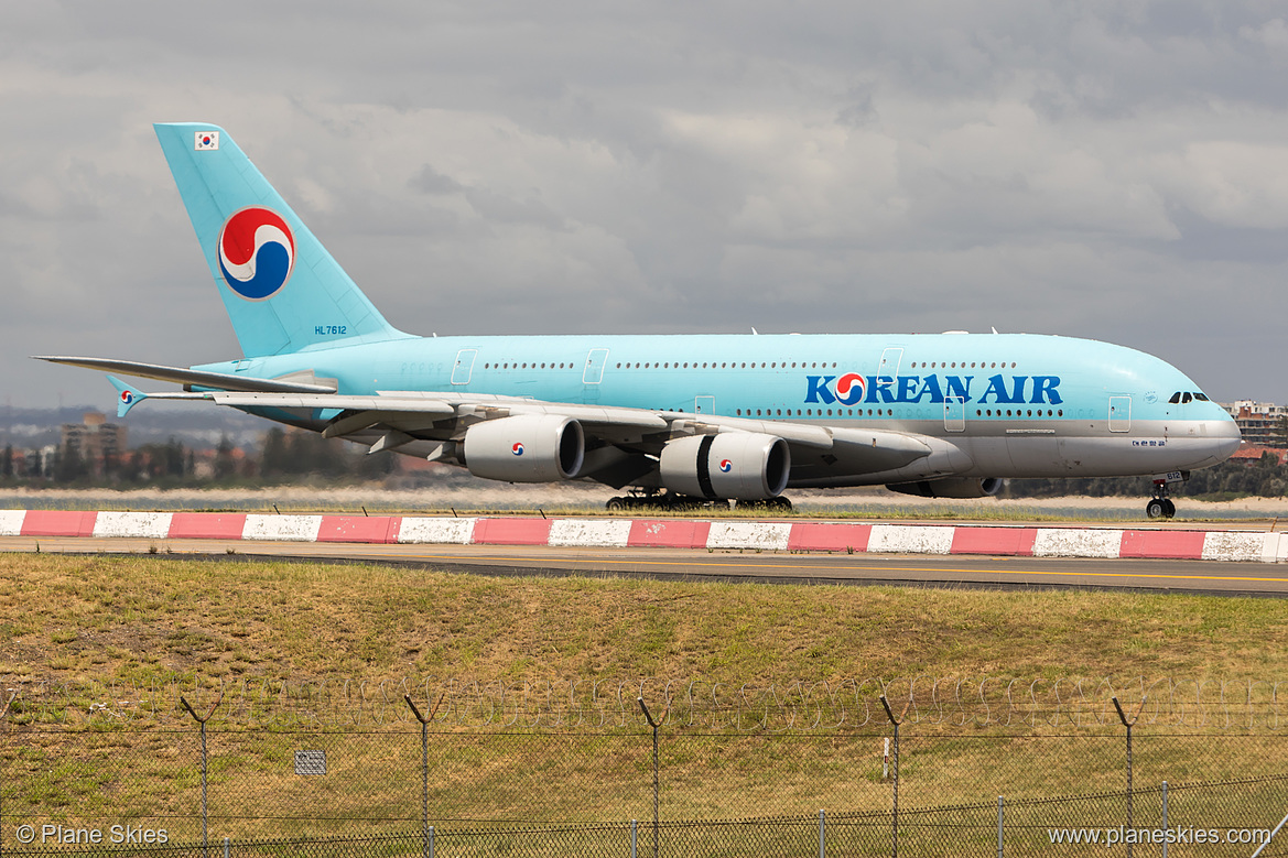 Korean Air Airbus A380-800 HL7612 at Sydney Kingsford Smith International Airport (YSSY/SYD) Korean Air Airbus A380-800 HL7612 at Sydney Kingsford Smith International Airport (YSSY/SYD)