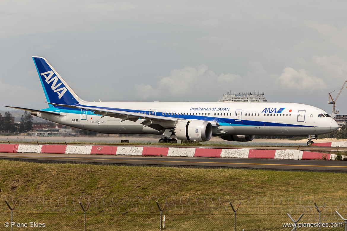 All Nippon Airways Boeing 787-9 JA885A at Sydney Kingsford Smith International Airport (YSSY/SYD) All Nippon Airways Boeing 787-9 JA885A at Sydney Kingsford Smith International Airport (YSSY/SYD)