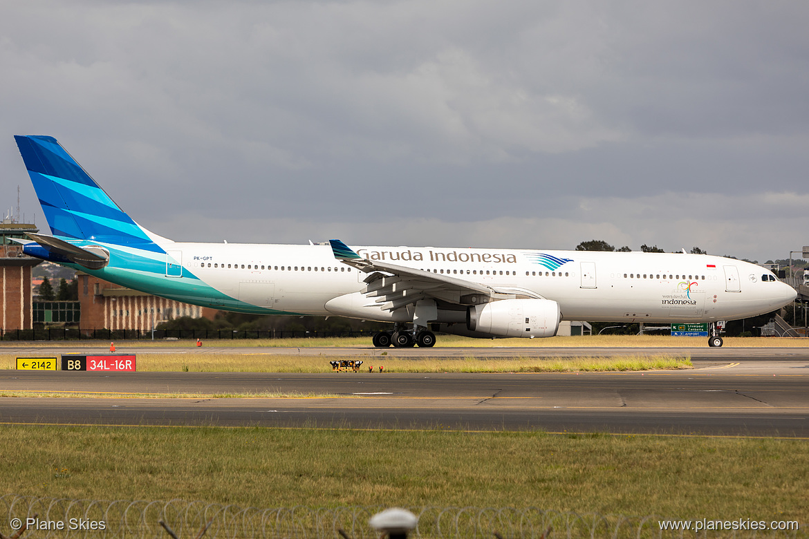 Garuda Indonesia Airbus A330-300 PK-GPT at Sydney Kingsford Smith International Airport (YSSY/SYD) Garuda Indonesia Airbus A330-300 PK-GPT at Sydney Kingsford Smith International Airport (YSSY/SYD)