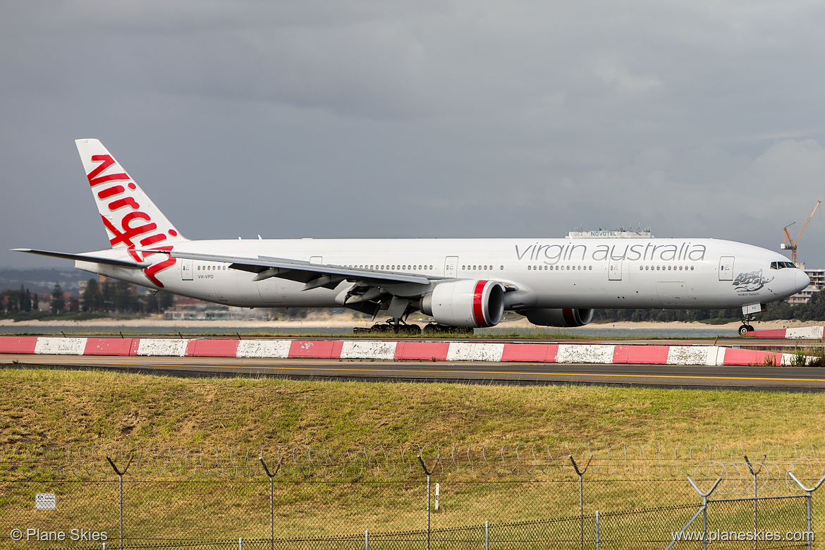 Virgin Australia Boeing 777-300ER VH-VPD at Sydney Kingsford Smith International Airport (YSSY/SYD) Virgin Australia Boeing 777-300ER VH-VPD at Sydney Kingsford Smith International Airport (YSSY/SYD)