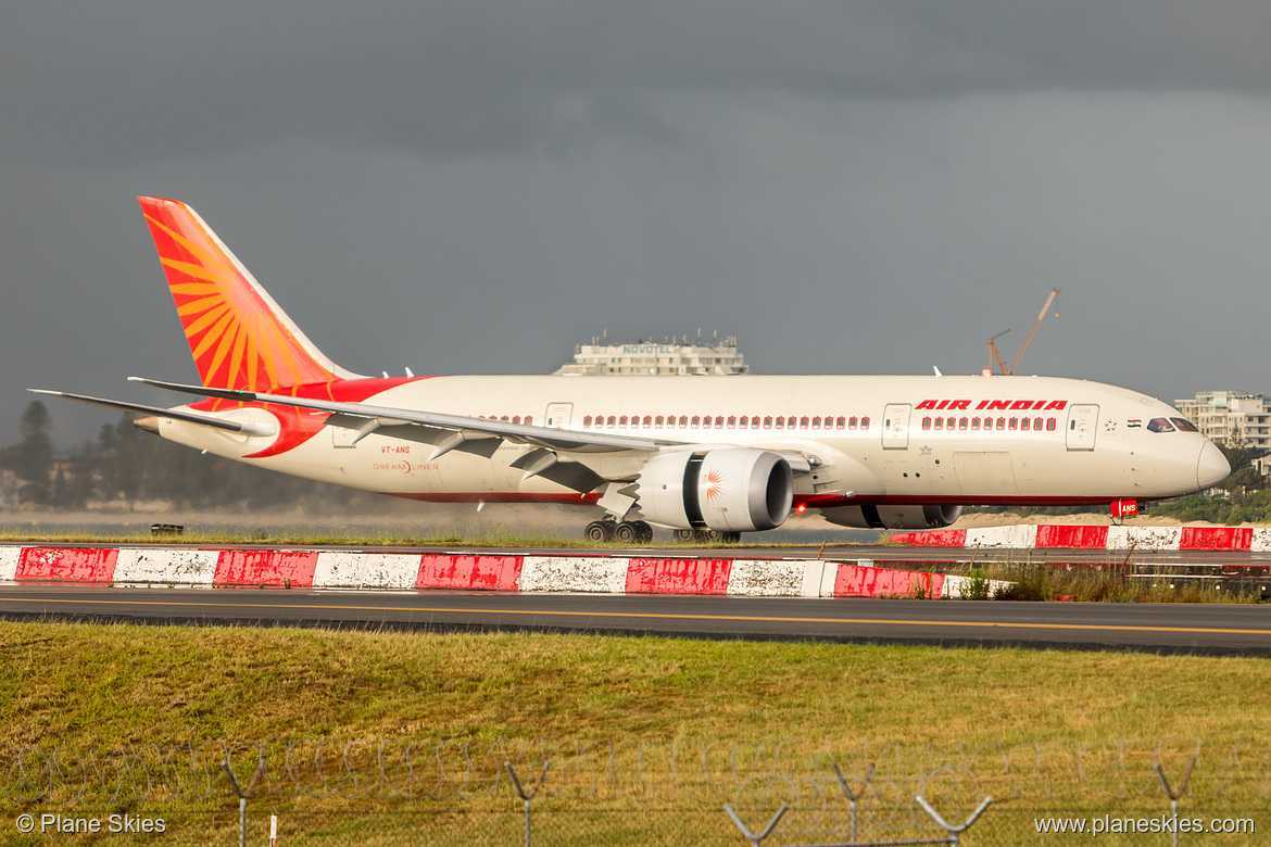 Air India Boeing 787-8 VT-ANS at Sydney Kingsford Smith International Airport (YSSY/SYD) Air India Boeing 787-8 VT-ANS at Sydney Kingsford Smith International Airport (YSSY/SYD)