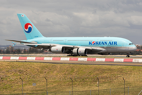 Korean Air Airbus A380-800 HL7612 at Sydney Kingsford Smith International Airport (YSSY/SYD) Korean Air Airbus A380-800 HL7612 at Sydney Kingsford Smith International Airport (YSSY/SYD)