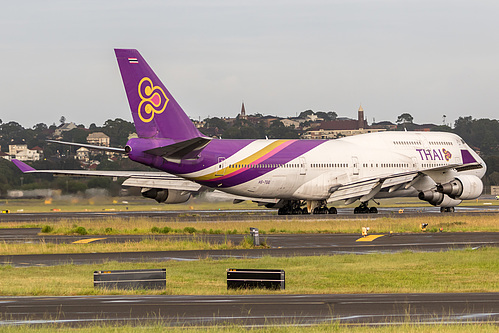 Thai Airways Boeing 747-400 HS-TGG at Sydney Kingsford Smith International Airport (YSSY/SYD) Thai Airways Boeing 747-400 HS-TGG at Sydney Kingsford Smith International Airport (YSSY/SYD)