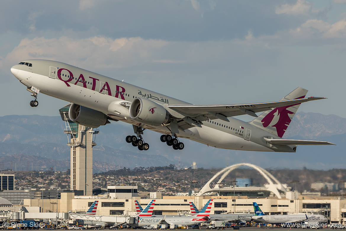 Qatar Airways Boeing 777-200LR A7-BBC at Los Angeles International Airport (KLAX/LAX)