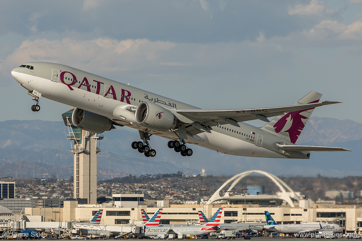 Qatar Airways Boeing 777-200LR A7-BBC at Los Angeles International Airport (KLAX/LAX) Qatar Airways Boeing 777-200LR A7-BBC at Los Angeles International Airport (KLAX/LAX)