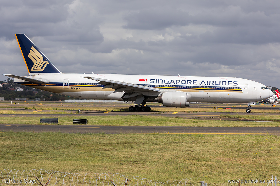 Singapore Airlines Boeing 777-200ER 9V-SVN at Sydney Kingsford Smith International Airport (YSSY/SYD)