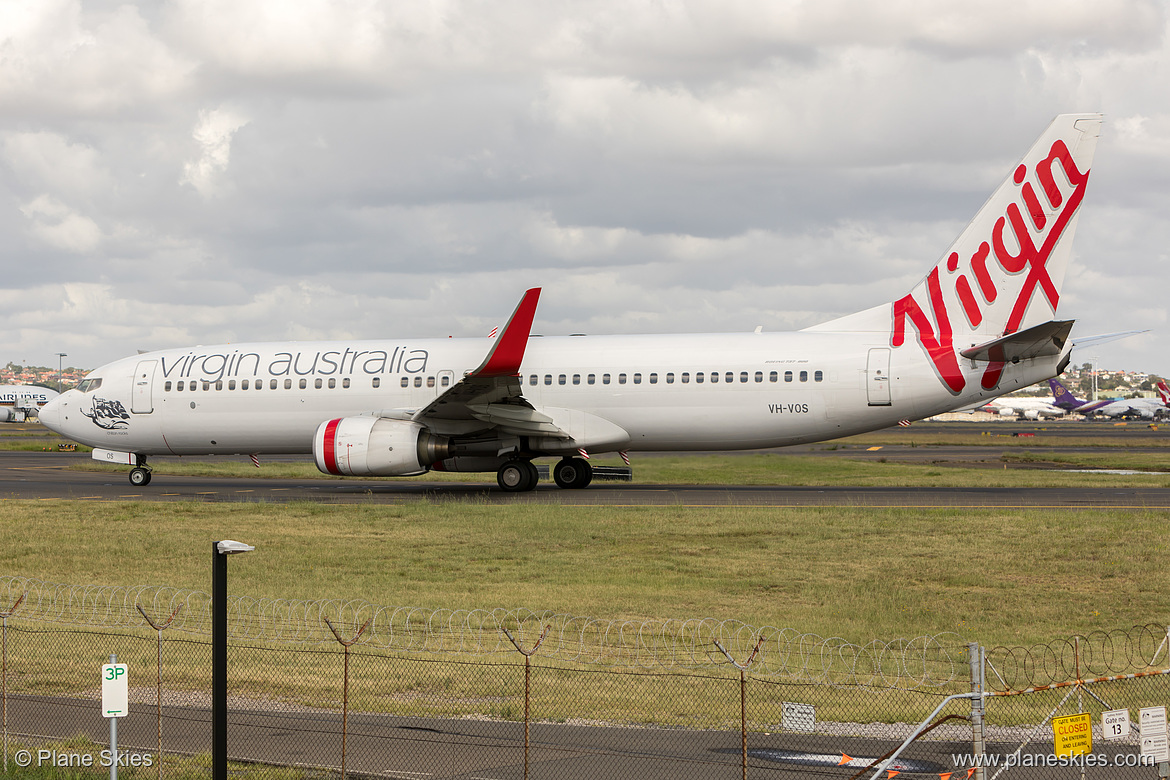 Virgin Australia Boeing 737-800 VH-VOS at Sydney Kingsford Smith International Airport (YSSY/SYD) Virgin Australia Boeing 737-800 VH-VOS at Sydney Kingsford Smith International Airport (YSSY/SYD)