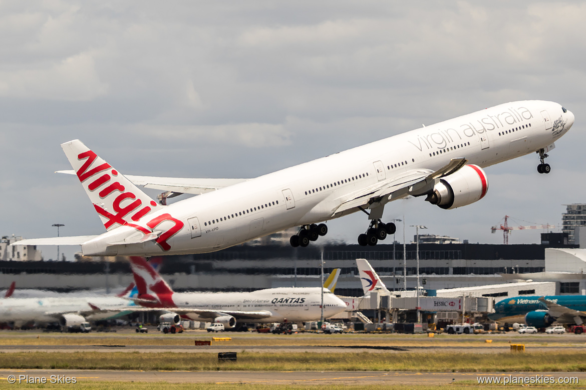 Virgin Australia Boeing 777-300ER VH-VPD at Sydney Kingsford Smith International Airport (YSSY/SYD) Virgin Australia Boeing 777-300ER VH-VPD at Sydney Kingsford Smith International Airport (YSSY/SYD)