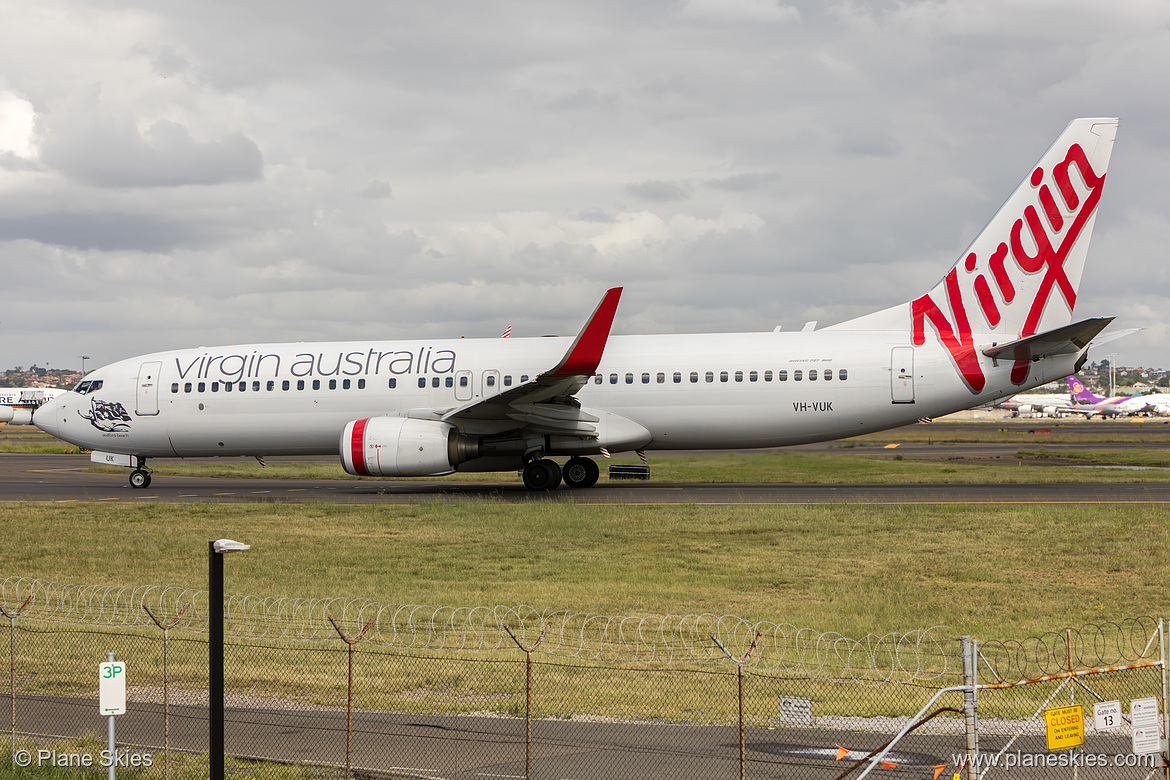Virgin Australia Boeing 737-800 VH-VUK at Sydney Kingsford Smith International Airport (YSSY/SYD) Virgin Australia Boeing 737-800 VH-VUK at Sydney Kingsford Smith International Airport (YSSY/SYD)