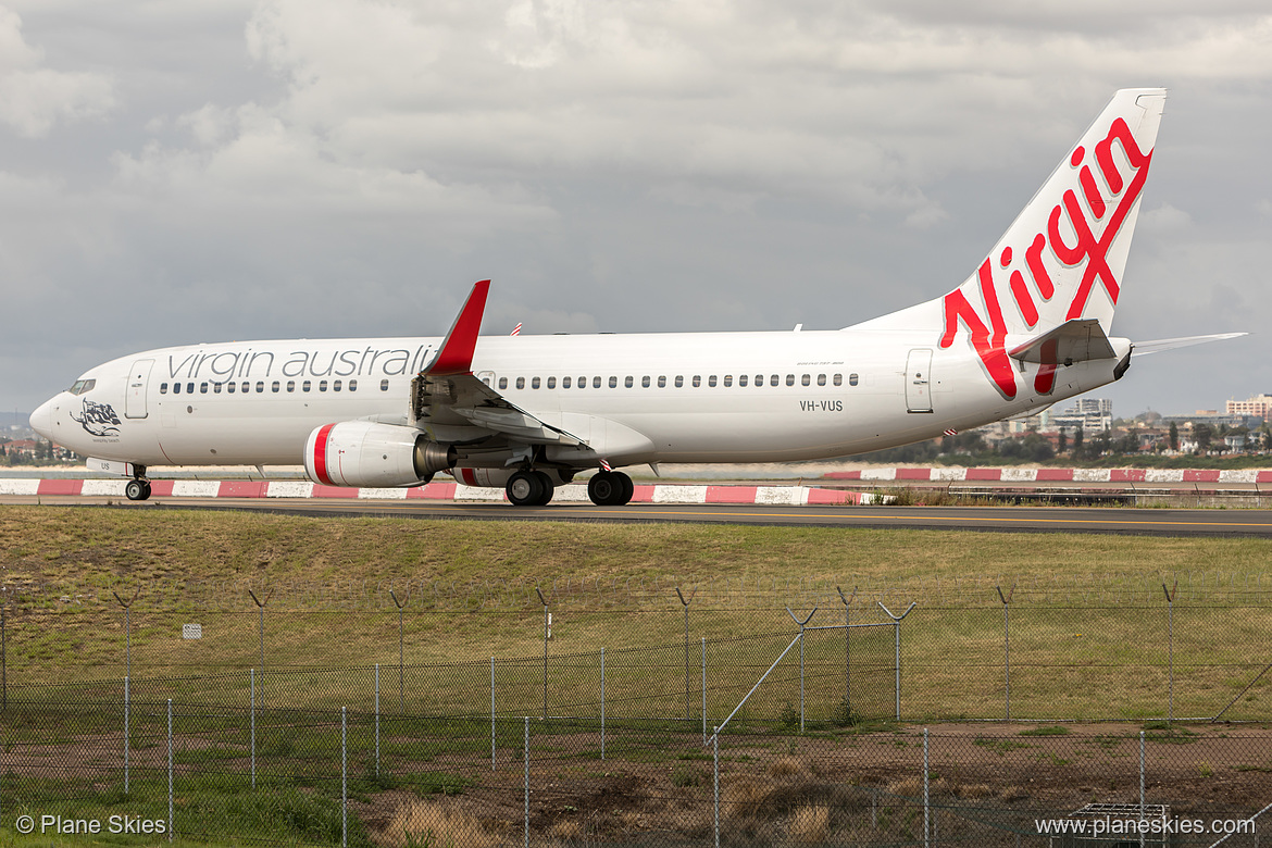 Virgin Australia Boeing 737-800 VH-VUS at Sydney Kingsford Smith International Airport (YSSY/SYD) Virgin Australia Boeing 737-800 VH-VUS at Sydney Kingsford Smith International Airport (YSSY/SYD)