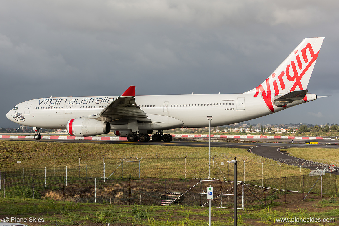 Virgin Australia Airbus A330-200 VH-XFE at Sydney Kingsford Smith International Airport (YSSY/SYD) Virgin Australia Airbus A330-200 VH-XFE at Sydney Kingsford Smith International Airport (YSSY/SYD)
