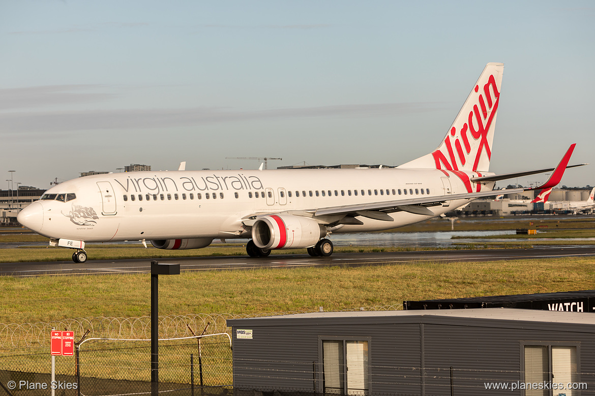 Virgin Australia Boeing 737-800 VH-YFE at Sydney Kingsford Smith International Airport (YSSY/SYD) Virgin Australia Boeing 737-800 VH-YFE at Sydney Kingsford Smith International Airport (YSSY/SYD)